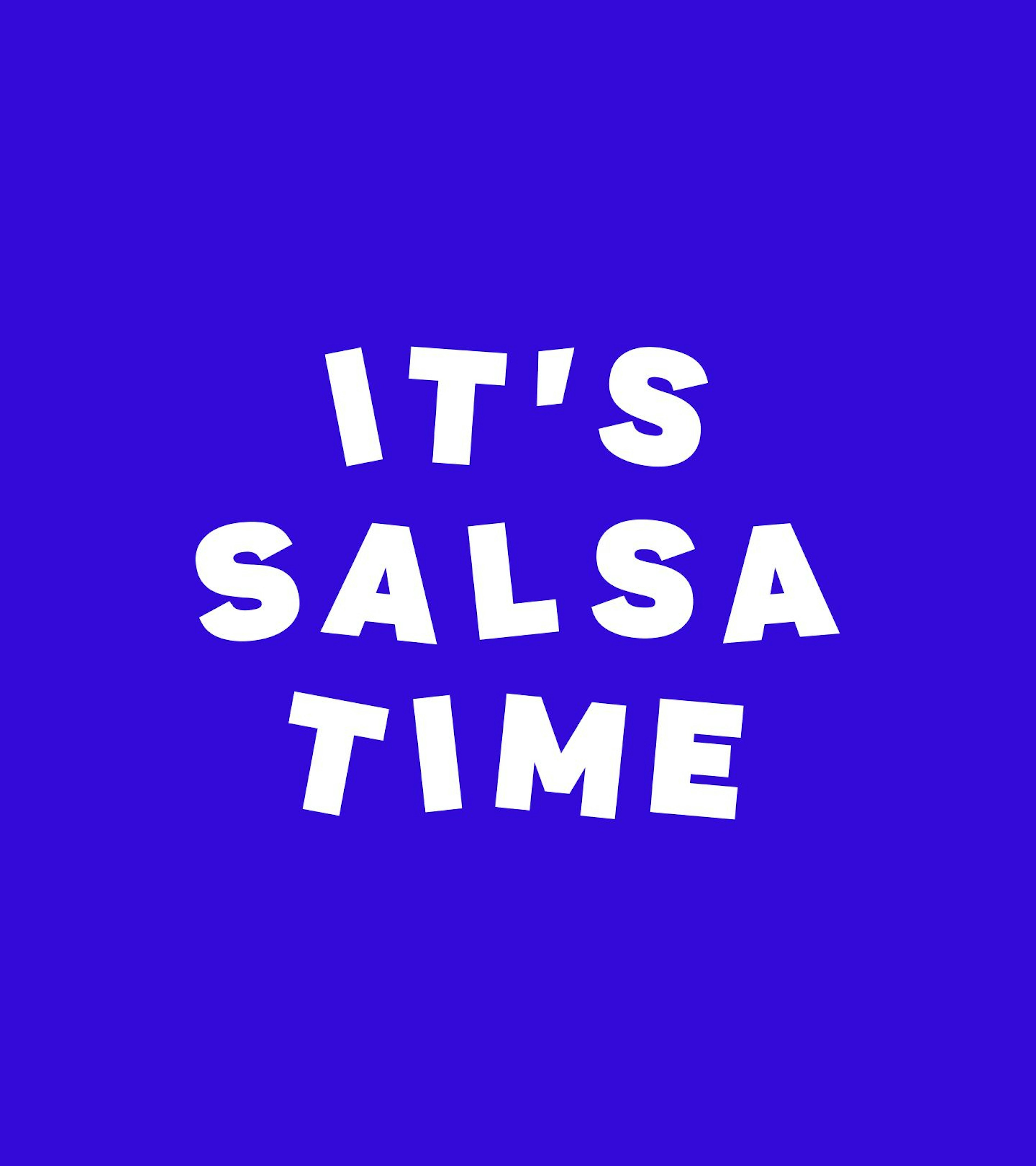 A gif with a funky movement with the tagline of Salsa Shop