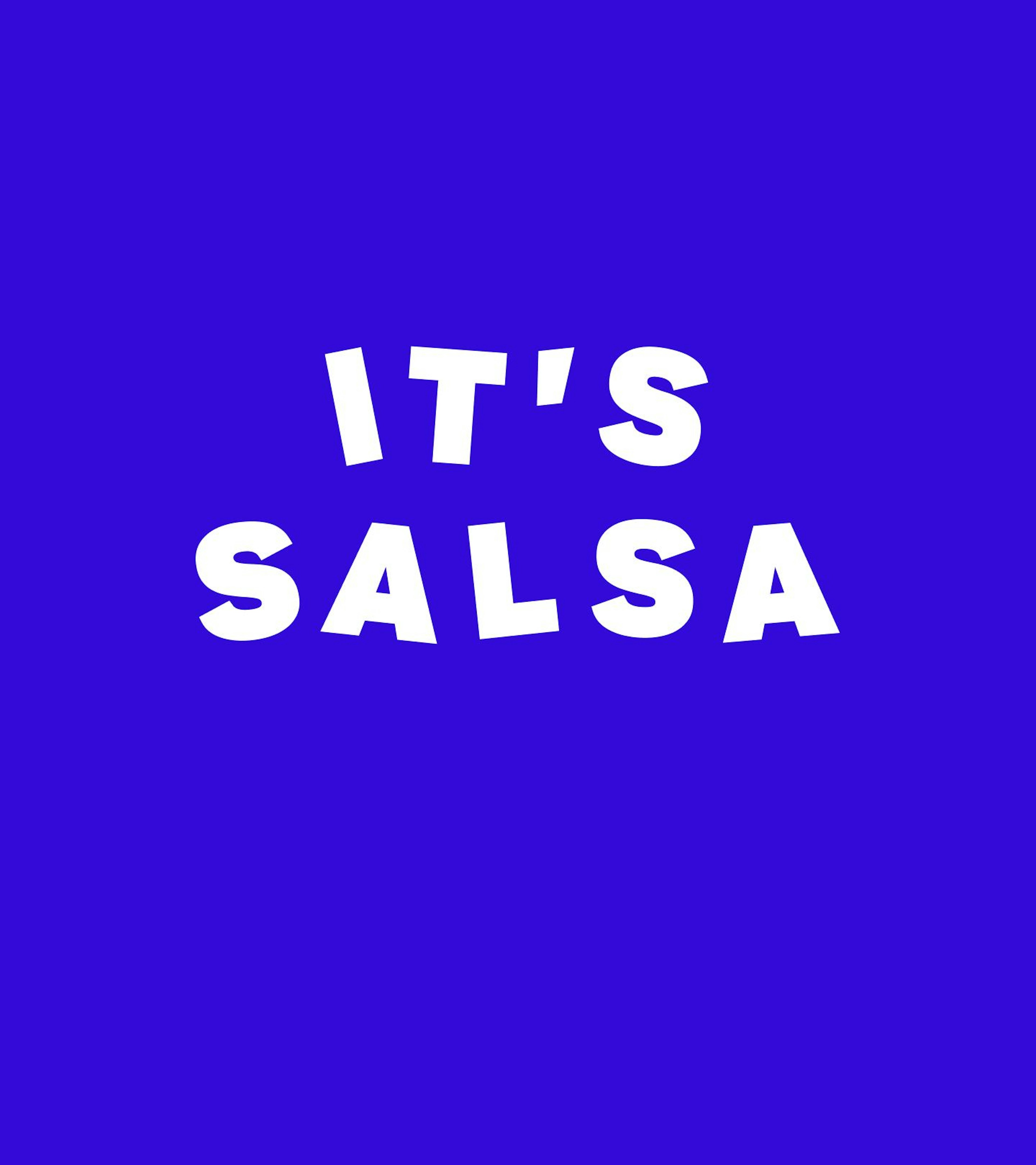 A gif with a funky movement with the tagline of Salsa Shop