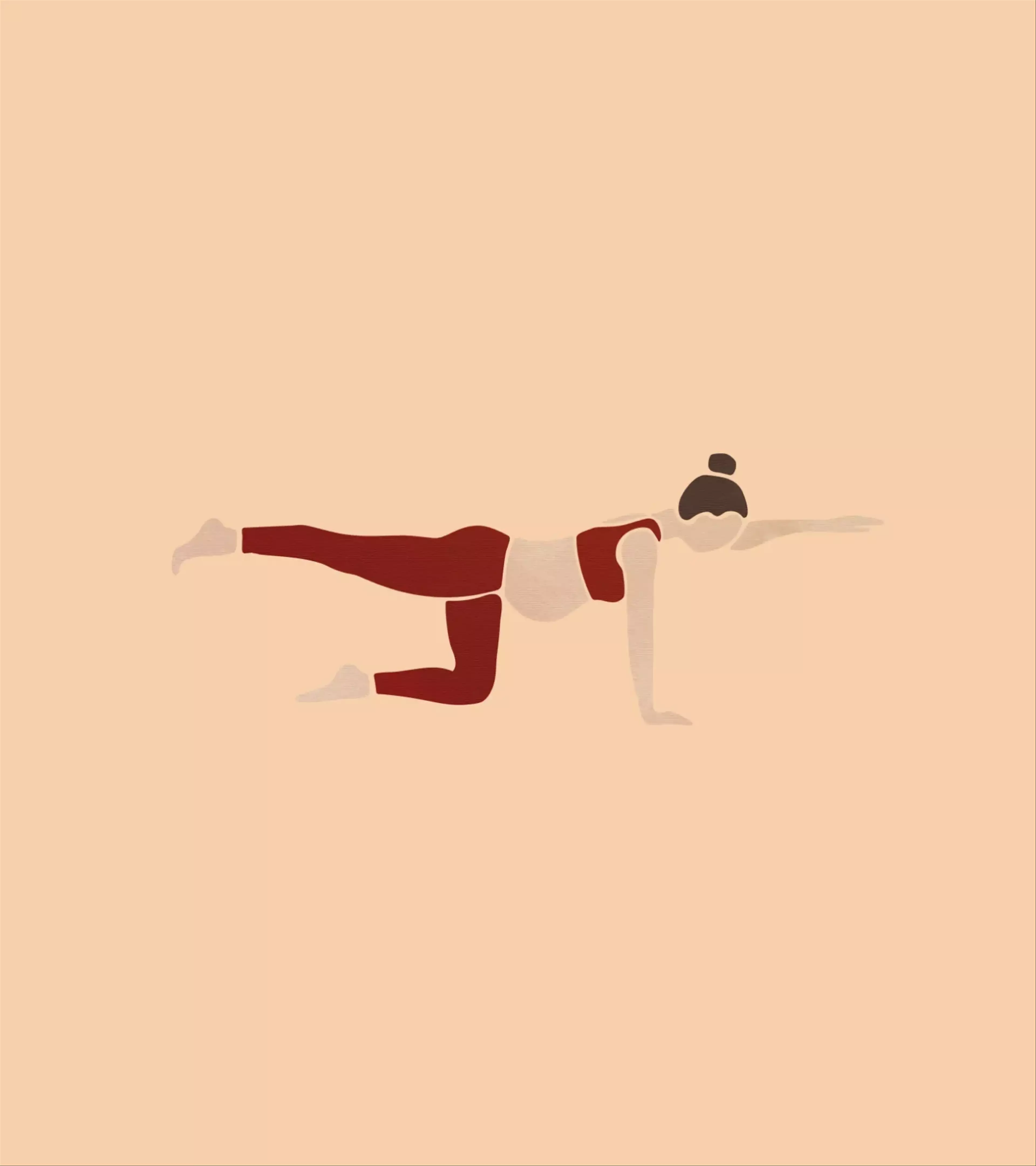 An illustration of a yoga pose in which the woman does a warrior pose