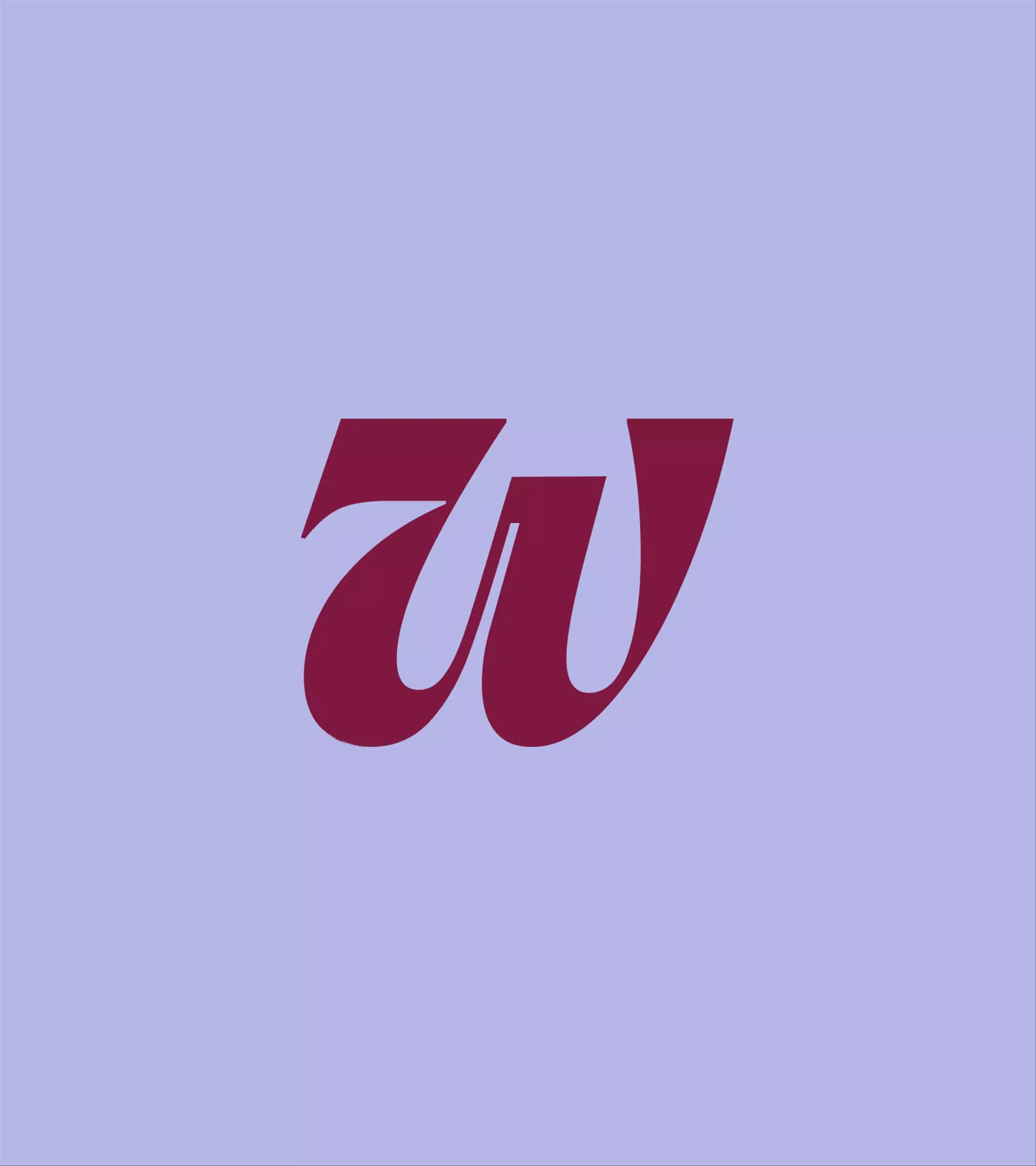 A gif showing the logomark in the color darkred on a purple background