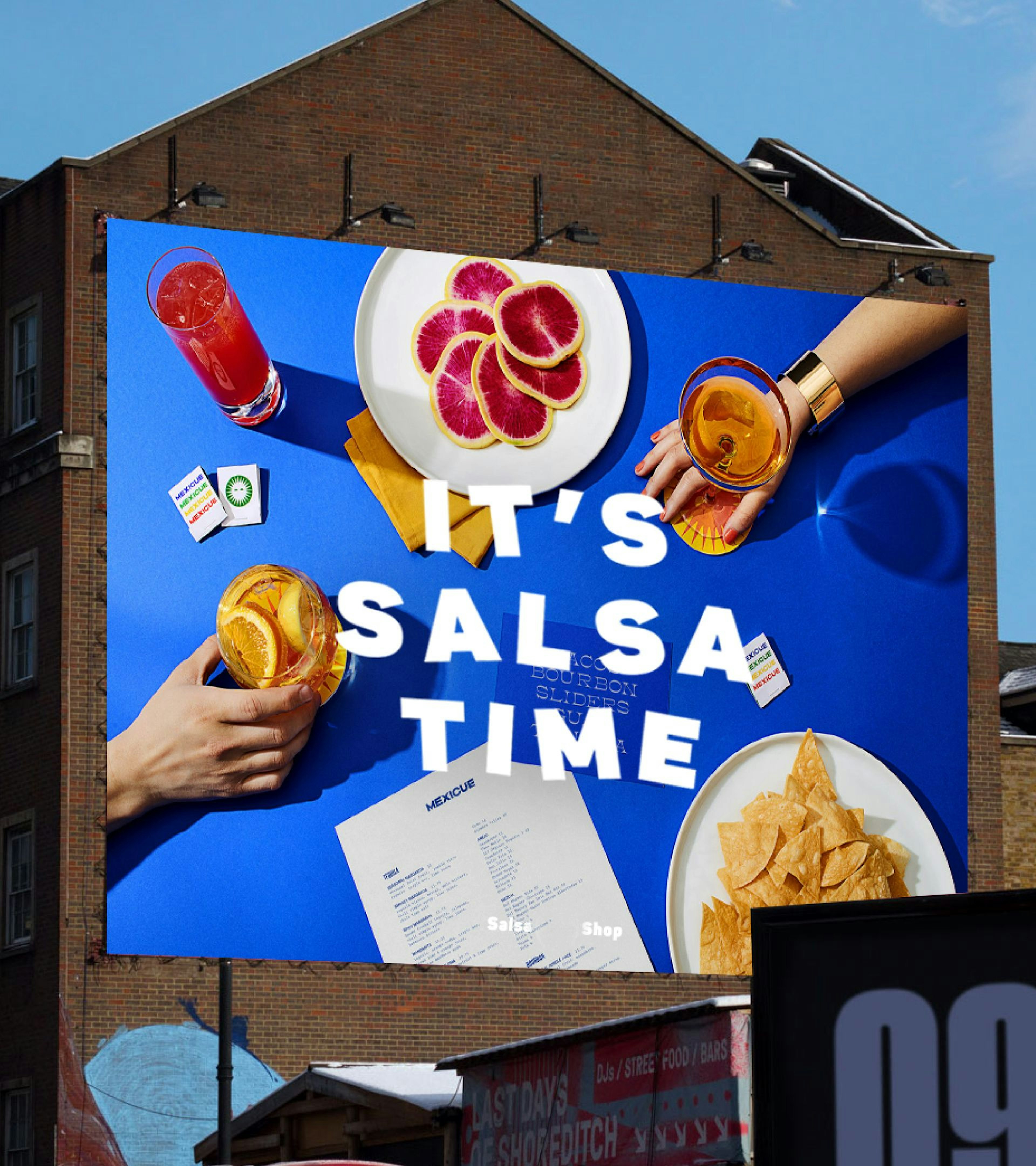 A gif with a funky movement with the tagline of Salsa Shop