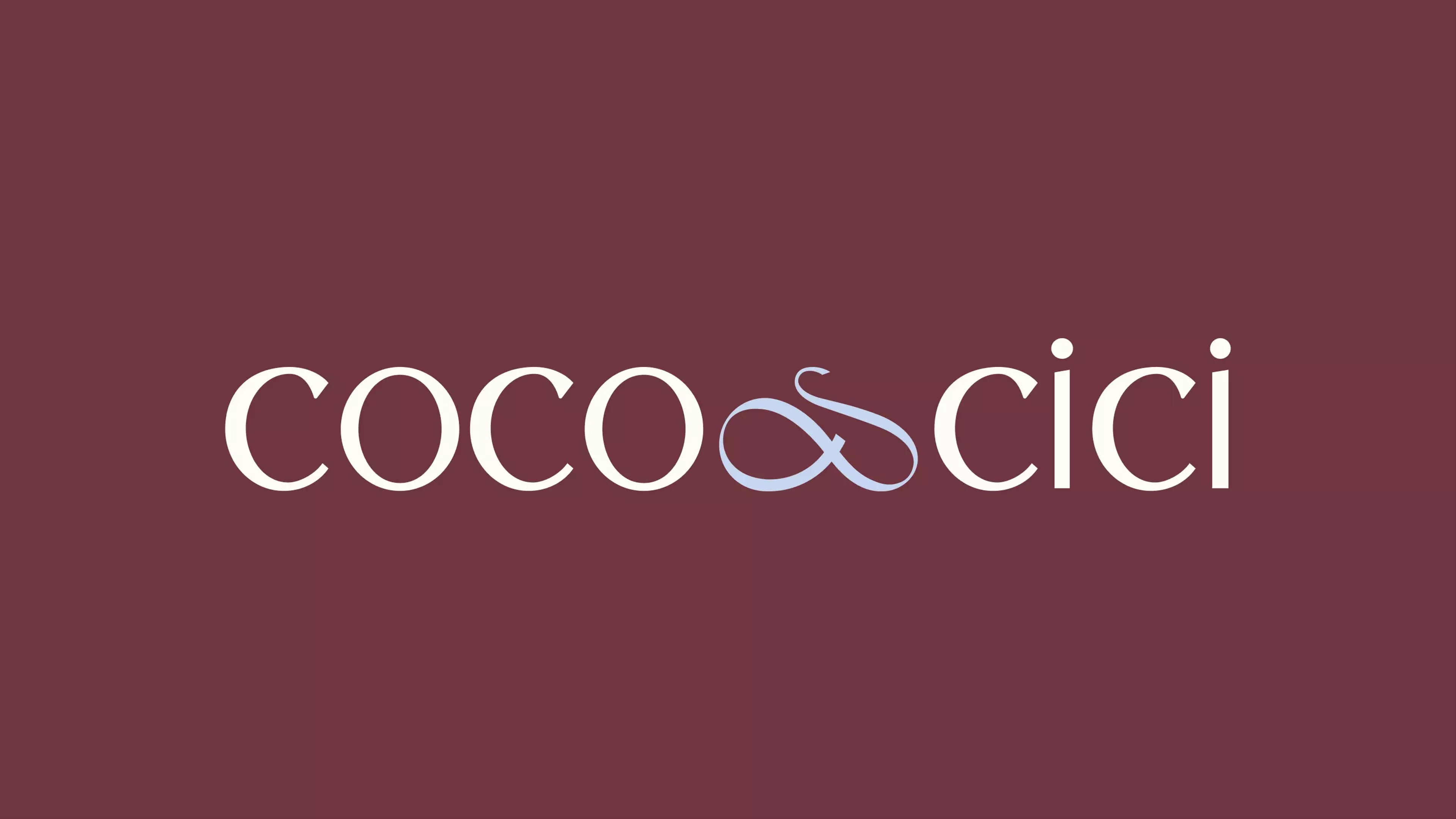 Dark red background with the Coco & Cici Logo centred.