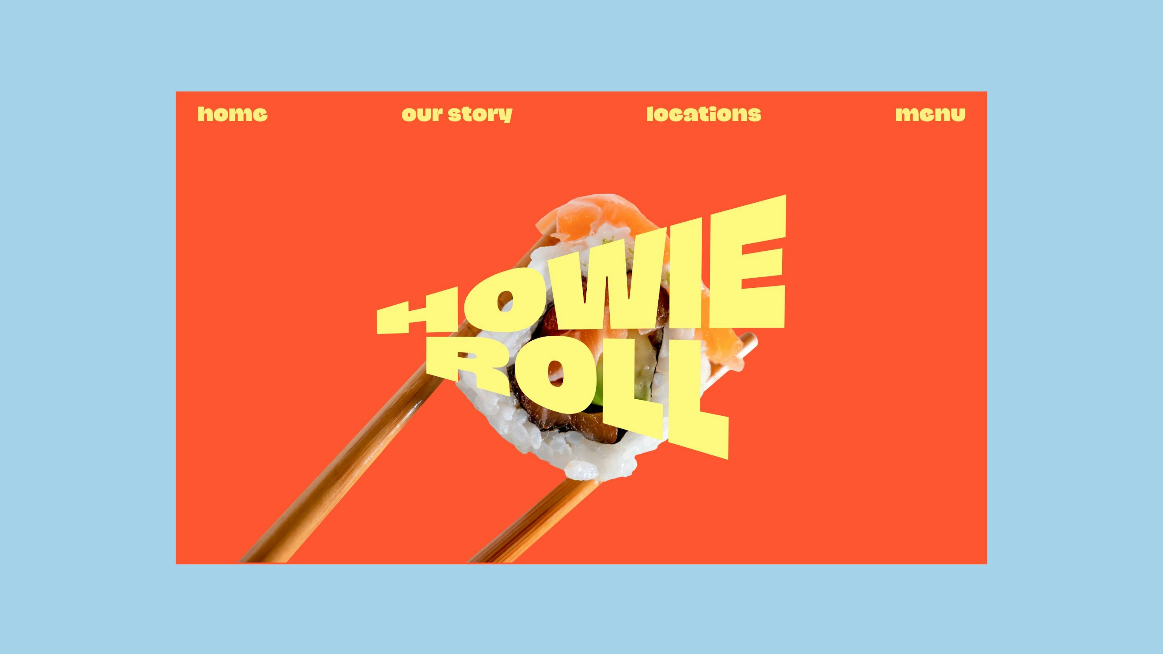 Howie Roll's website on a light blue background