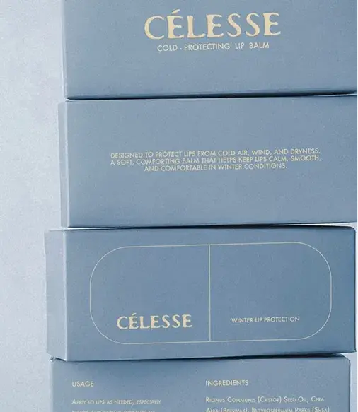 Blue and yellow packaging cellese lip balm